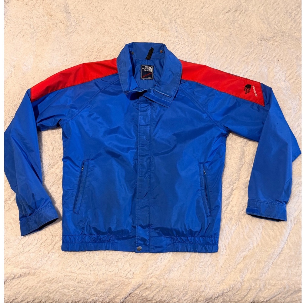 Vintage The North Face Extreme Windbreaker Jacket Blue Red Made in USA Mens L